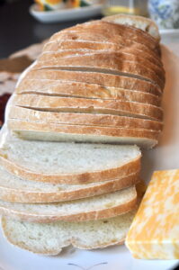 Sliced French bread.