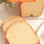 Greek Yogurt Bread loaf and slices on a platter.