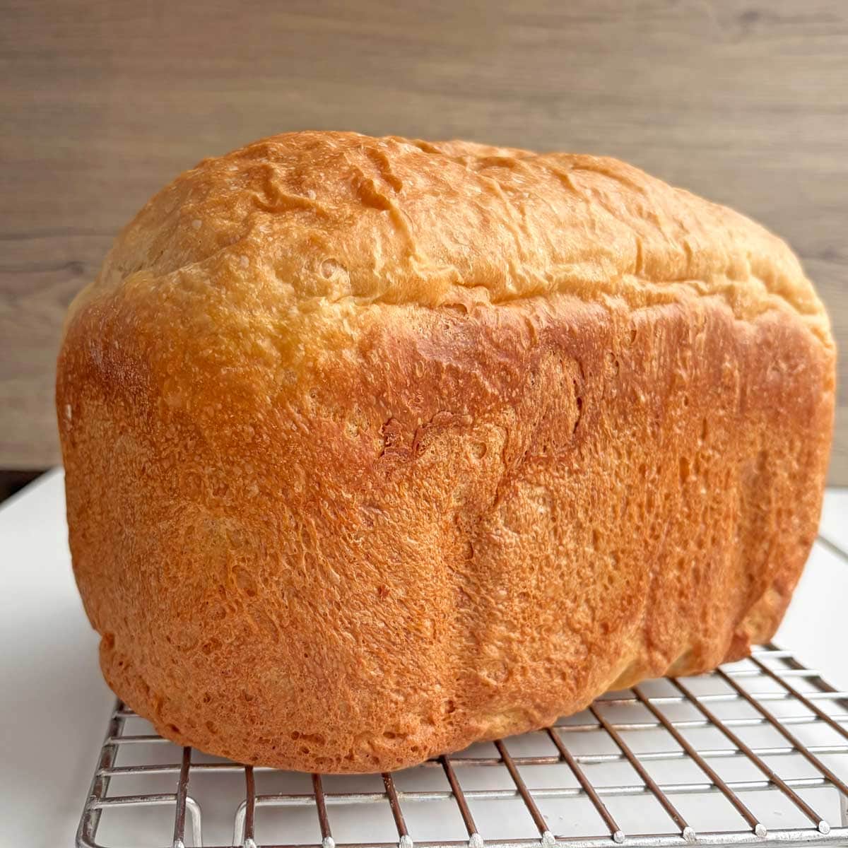 Greek Yogurt Bread on a cooling rack.