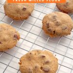 FMF Chocolate Chip Cookies on a cooling rack.