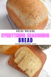 Everything Seasoning bread slices and loaf.